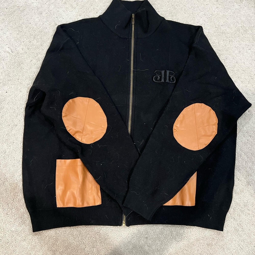 Elegant Black and Tan Women's Cardigan